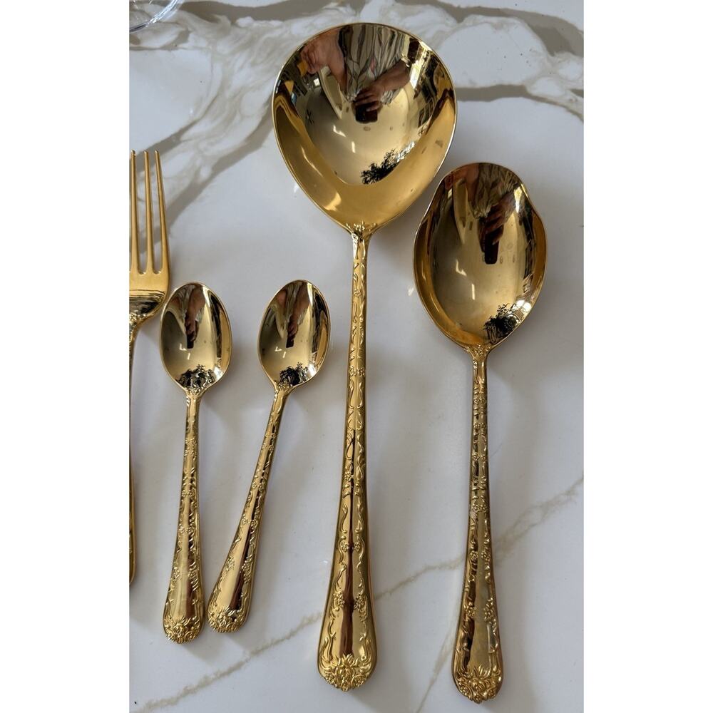 17 William Rogers Enchanted Rose Gold Plated Flatware Stainless Replacements - Picture 4 of 8
